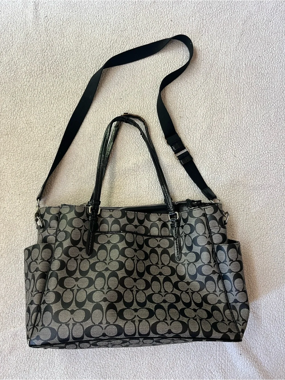 Coach Peyton Signature Multifunctional Tote Grey/Black